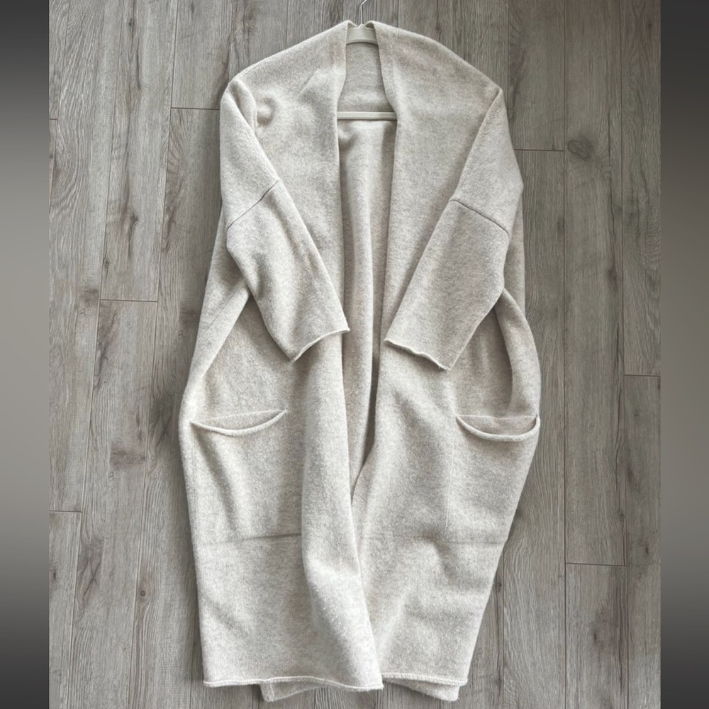 cashmere wool cream cozy cardigan with pockets